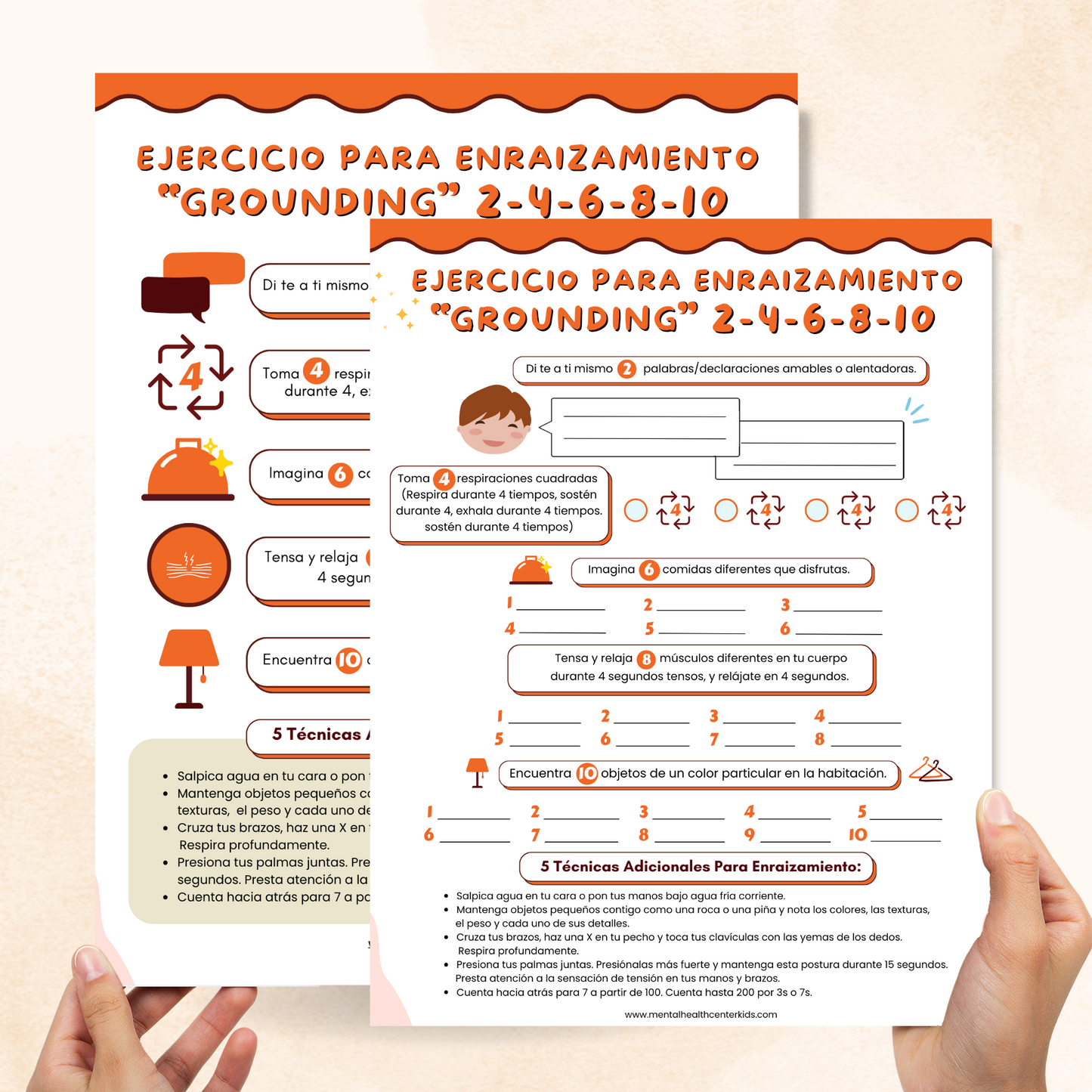2-4-6-8-10 Grounding Exercise Worksheet (Spanish Version)