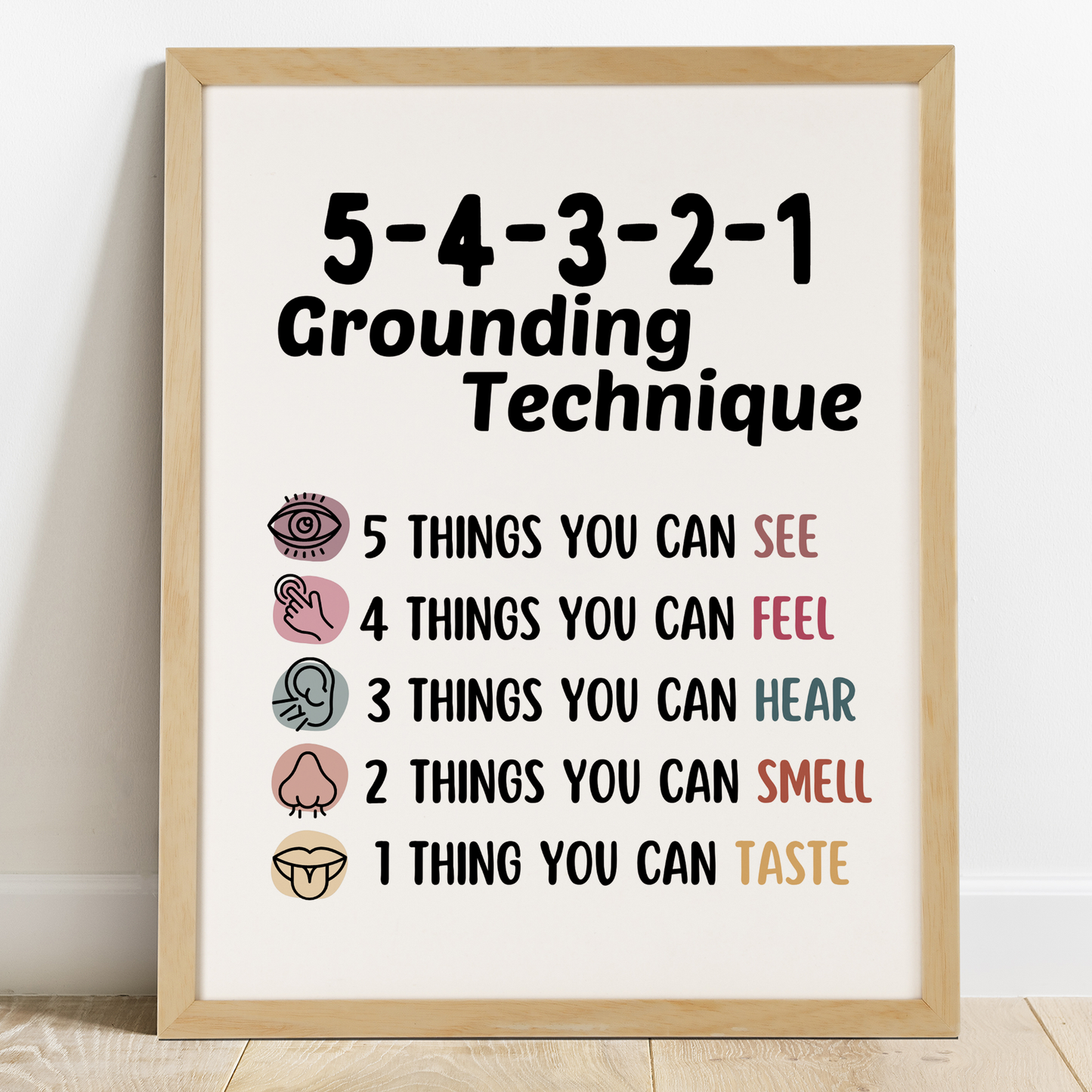 5-4-3-2-1 Grounding Technique Poster