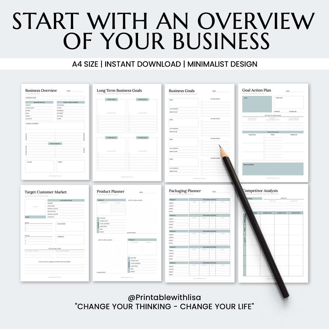 2025 Business Planner Printable BUNDLE, Small Business Planner, Business Planner