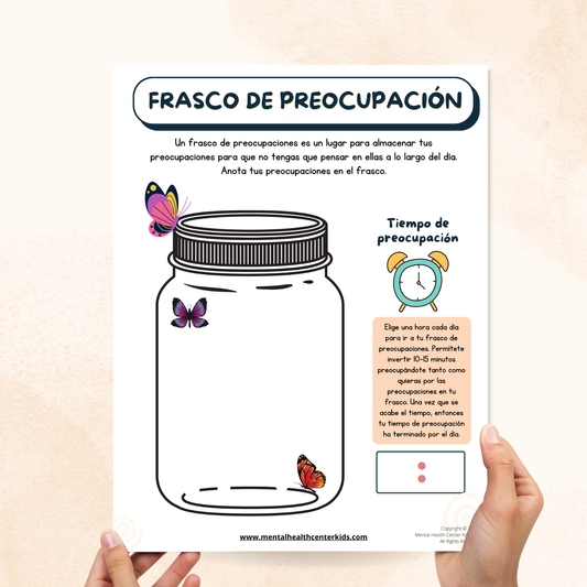 Worry Jar Worksheet (Spanish Version)