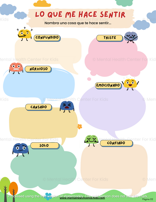 What Makes Me Feel Worksheet (Spanish Version)