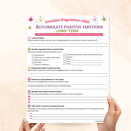 Accumulate Positive Emotions Long-Term DBT Worksheet