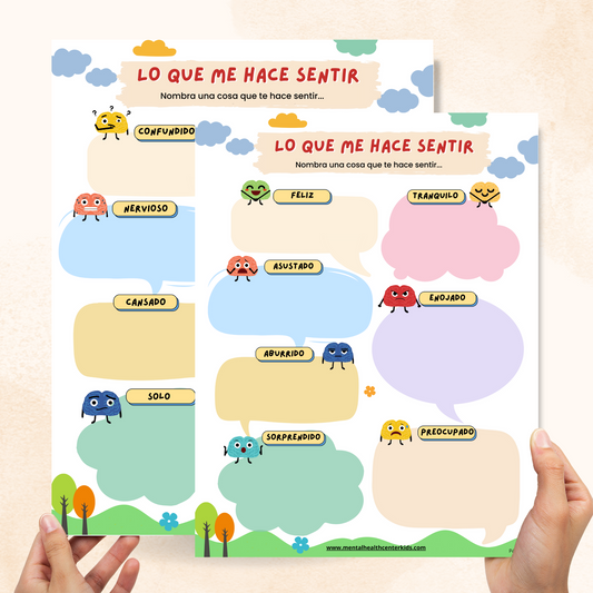 What Makes Me Feel Worksheet (Spanish Version)