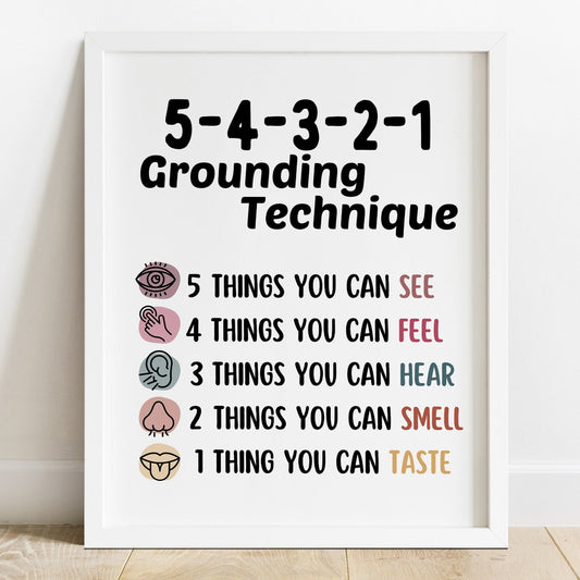 5-4-3-2-1 Grounding Technique Poster